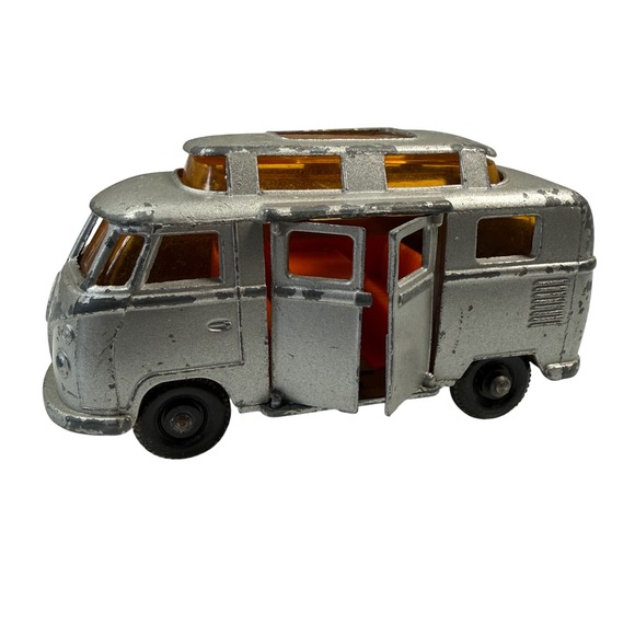 Matchbox Volkswagen Camper Van Silver Lesney 34 Diecast Toy Car Vintage